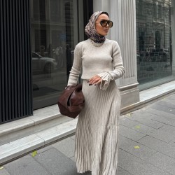 Simli triko etekli takım